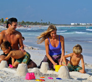 Family on the beach