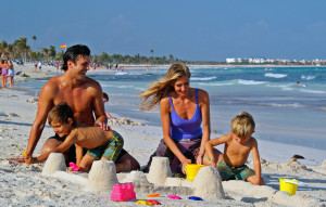 Family on the beach