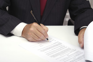 Businessman signing contract